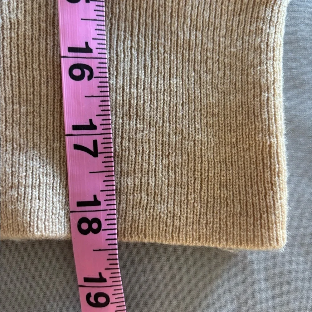 DemyLee X J. Crew Camel Cable Knit Wool Sweater Puff Sleeve Pullover XXS